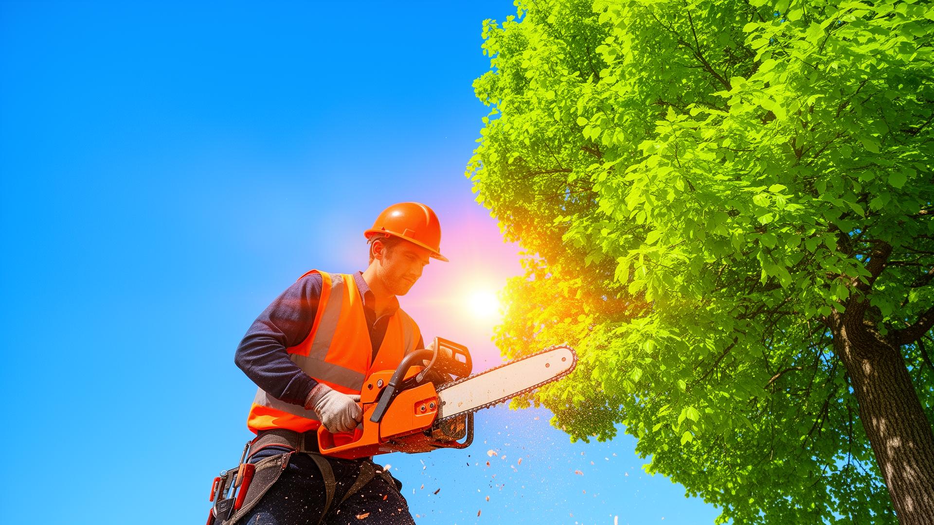 Professional arborist removing a large tree in Melbourne